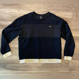 Nike Icon Clash Therma Fleece Crew Sweatshirt Black/Gold Women's Size Medium